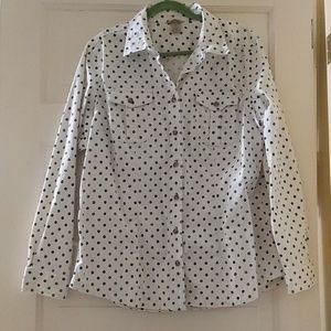 Duluth Trading Co Polka Dot Button Up Sz XL